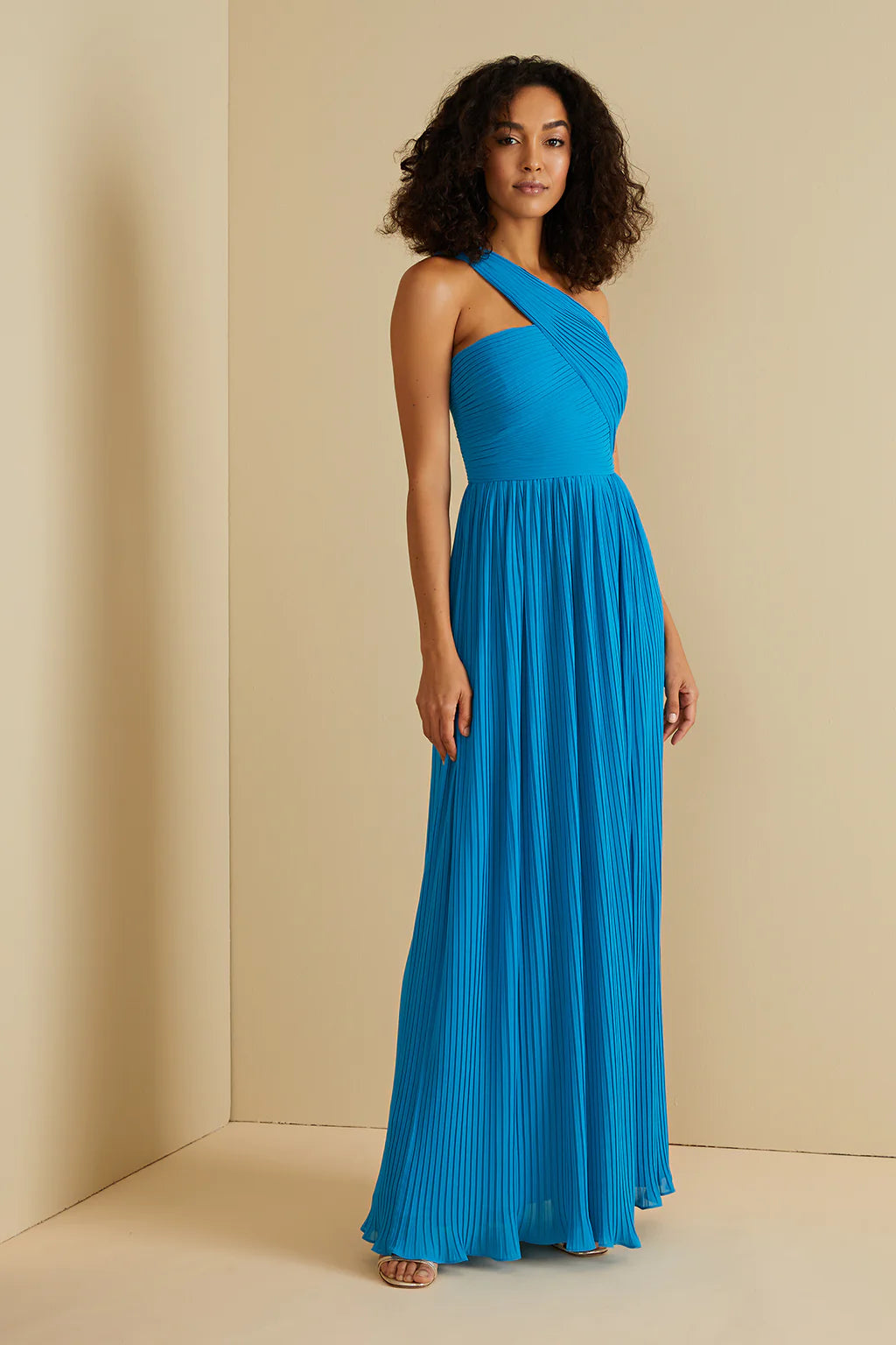 Merra pleated shoulder detail top blouse