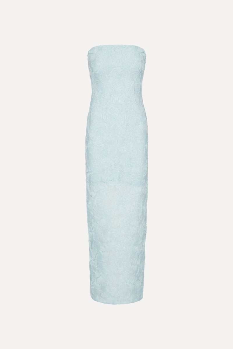 strapless open back dress Marcel Off Shoulder Diamante Maxi Dress - Nude main image 0